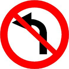Left turn Prohibited 