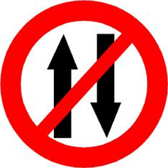 prohibited in both direction 