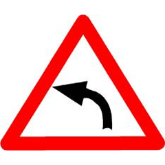 Sharp curve to the left 